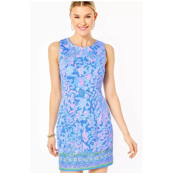Lilly Pulitzer Dresses & Skirts - Lilly‎ Pulitzer Mika Stretch Shift Boca Blue Sea What I Sea Dress Size 12